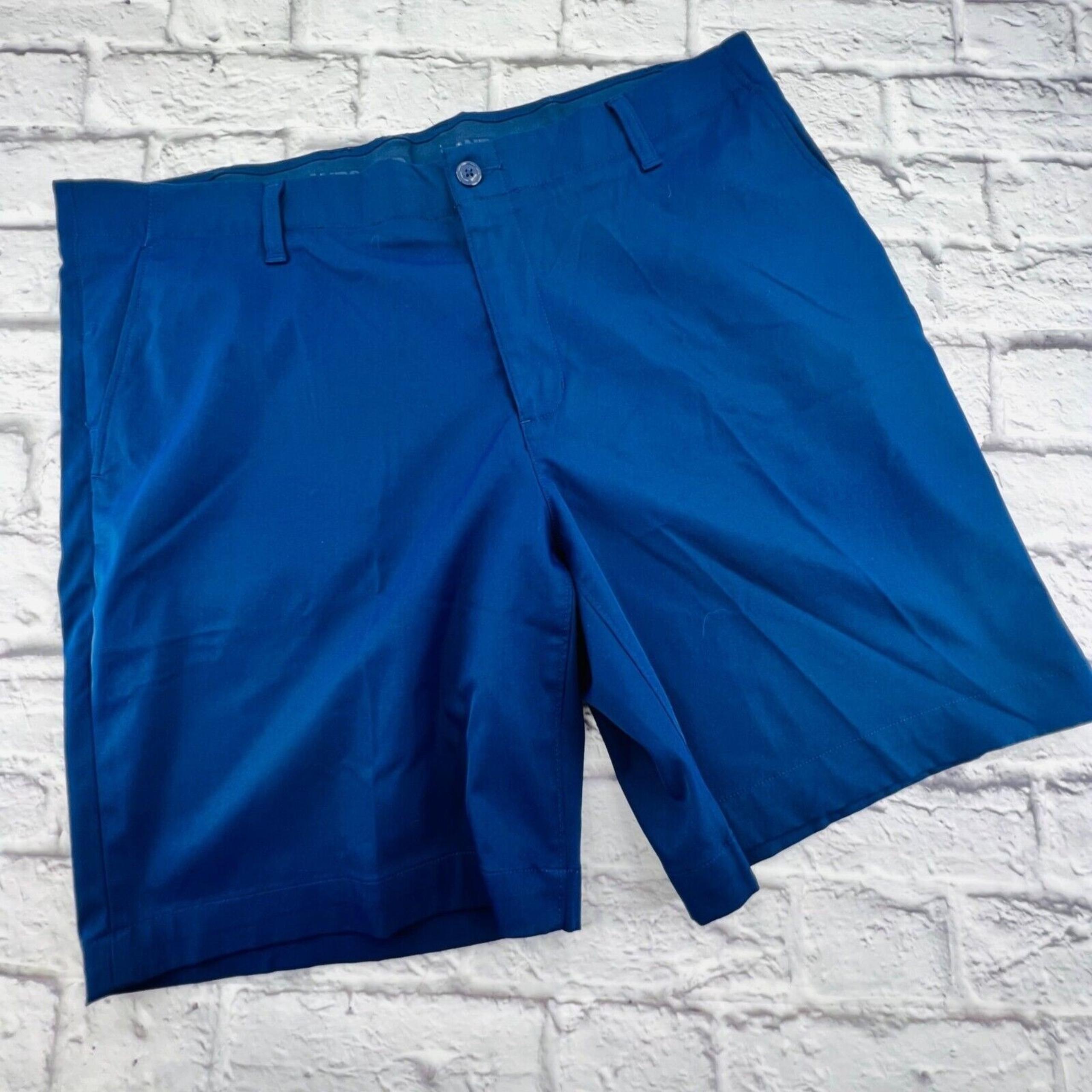 Lands End Shorts Mens 40 Navy Blue Traditional Fit Chino Flat Front Casual