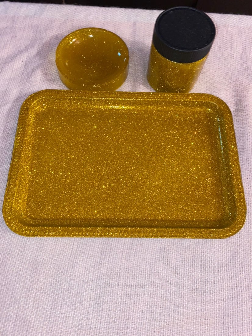 Gold glitter rolling set