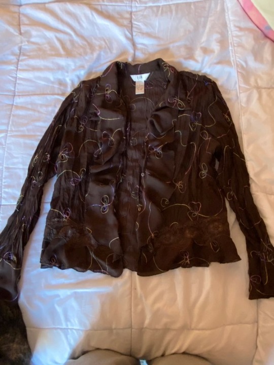 Brown flowy long sleeve top