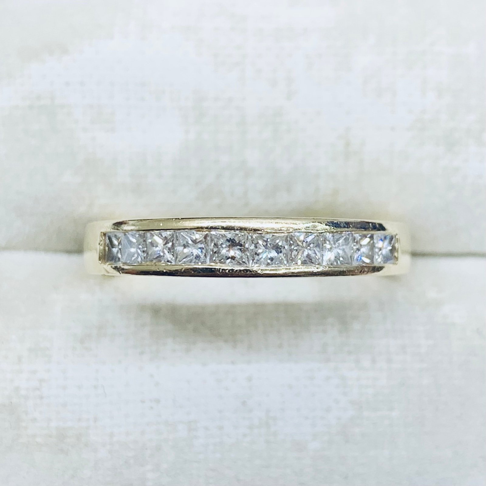 1/2ct 14k Yellow Gold Princess Cut Diamond Engagement Wedding Ring Band Size 7.5