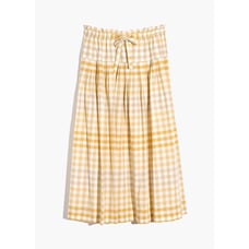 NWT Madewell Women’s XXL Tie-Front Paperbag Midi Skirt in Ombré Gingham orange