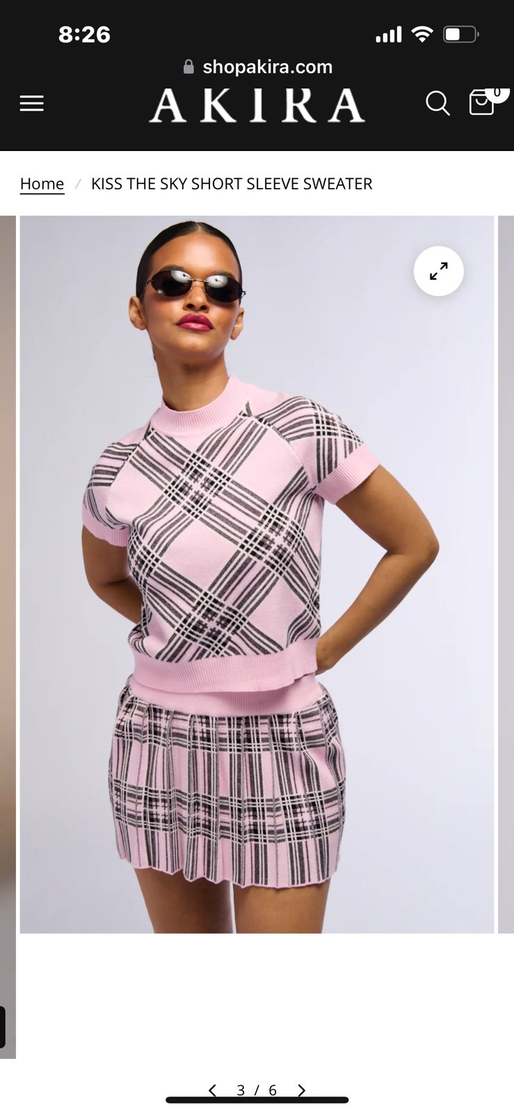 Plaid two piece set