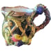 CORNUCOPIA Ceramic Set 13x10 Serving Tray W/2 Mugs Fruit & Weave Pattern Festive