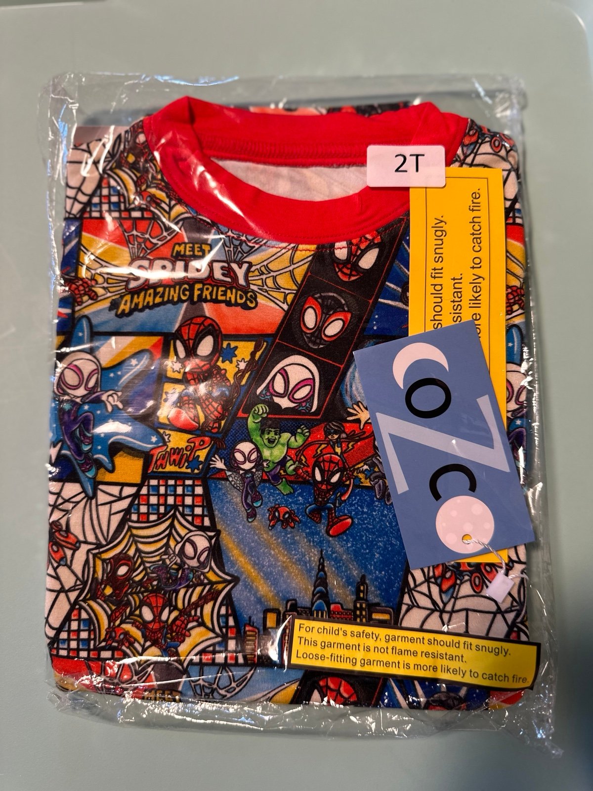 Cozco Bamboo Spidey Go Webs Go 2pc LS Pants Set 2T