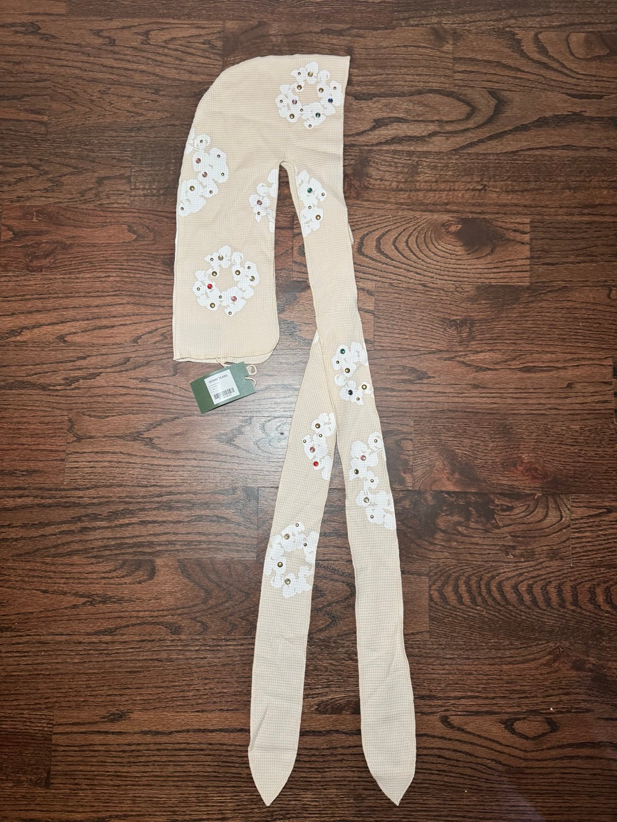 Denim Tears Rhinestone Cotton Wreath Tan Durag