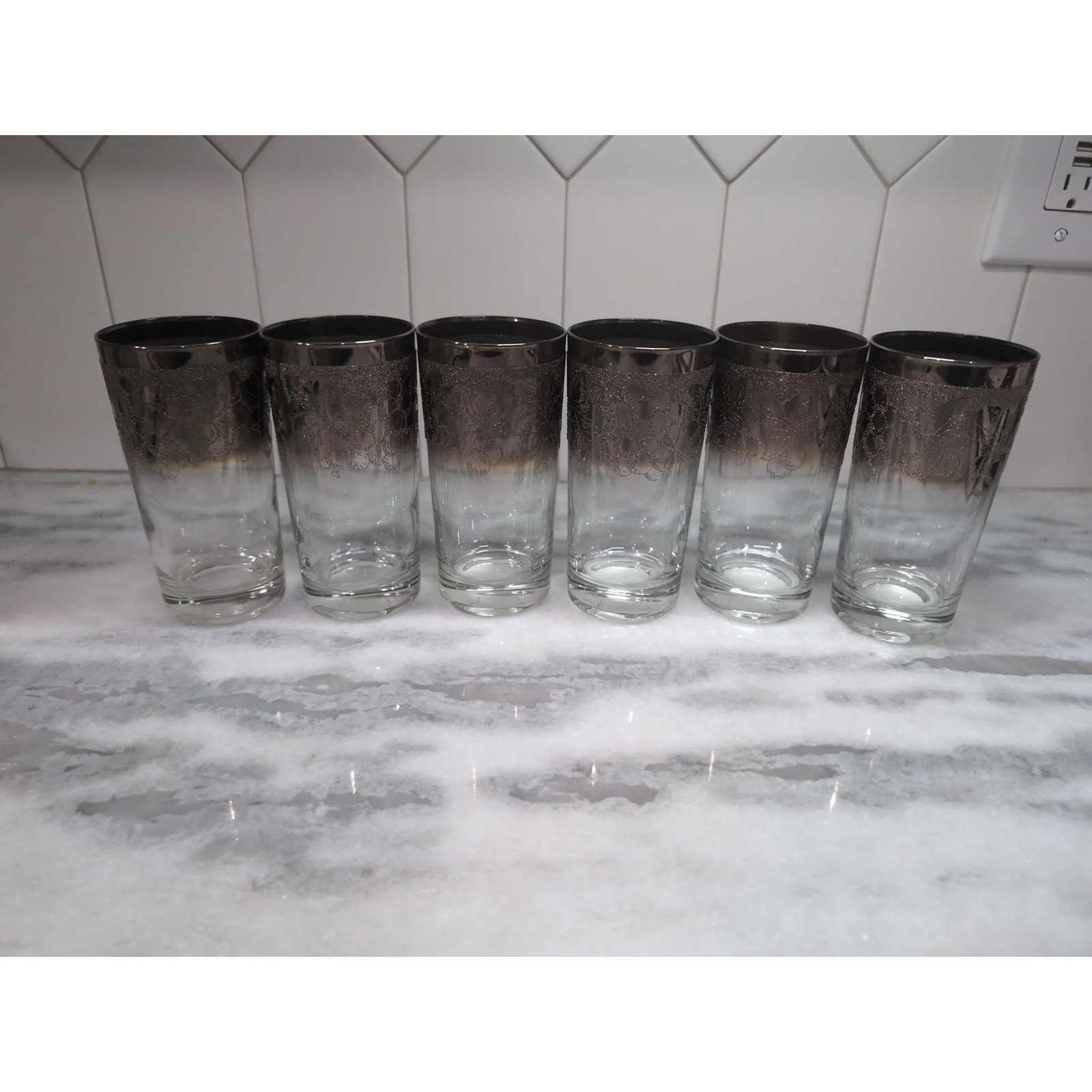 Dorothy Thorpe Ombré Glasses Set of 6, Vintage Glassware, Mid Century Modern