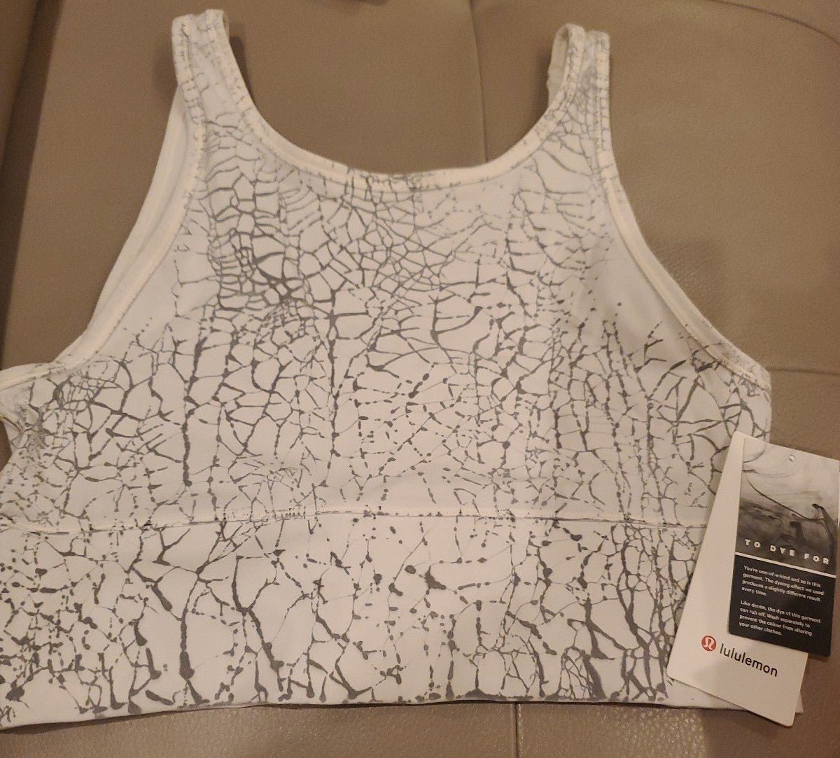 NWT Lululemon Power Pivot Tank Top Everlux in Thread Dye White Black