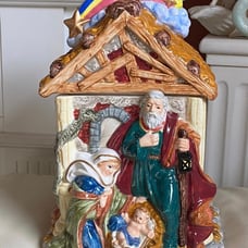 Vintage Christmas Nativity cookie jar