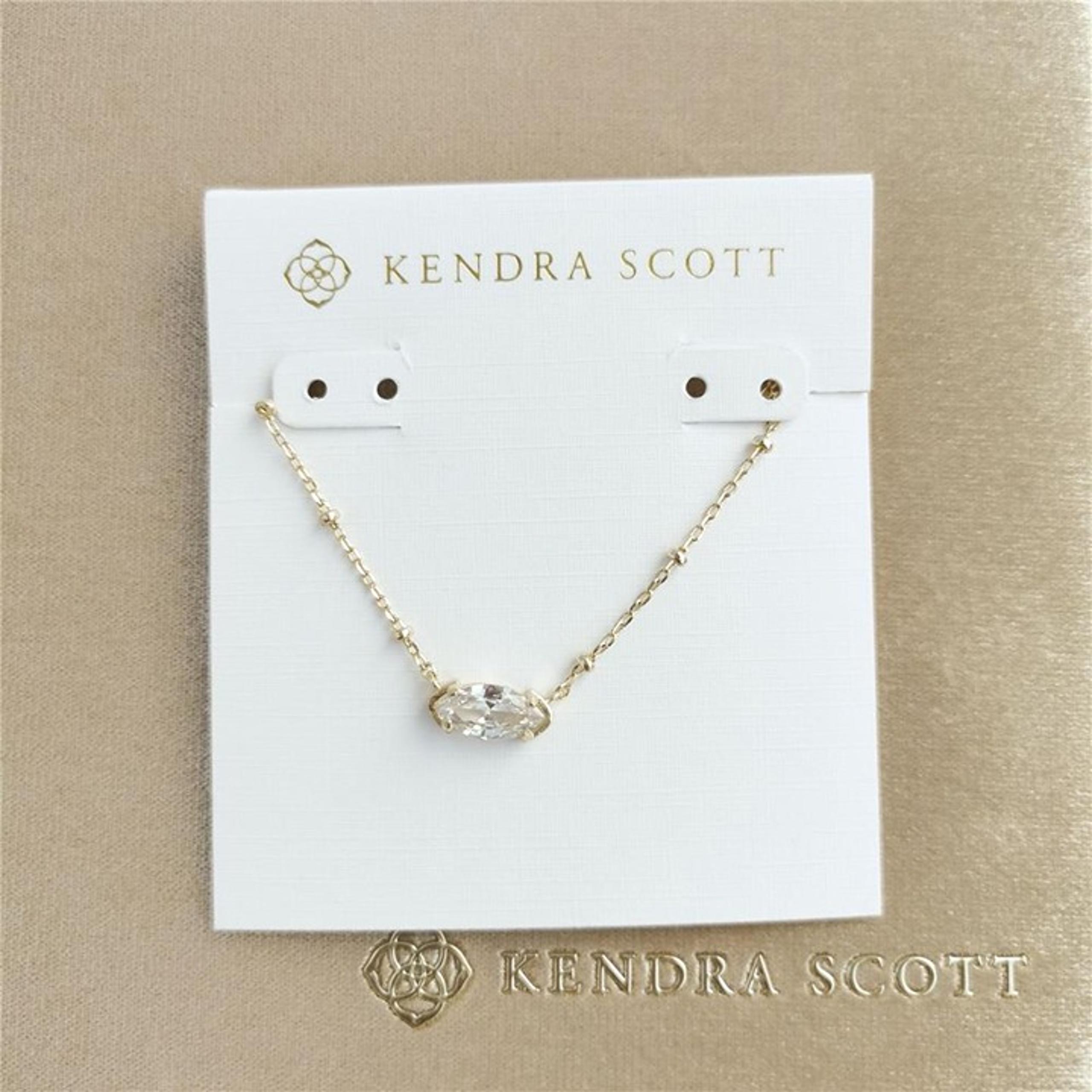 Kendra Scott Genevieve Gold White Crystal Satellite Short Necklace New