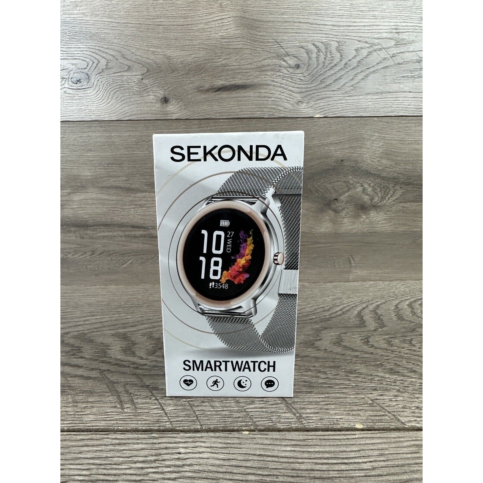 Sekonda Flex Smart Watch Silver Case Rose Detail Steel Mesh Bracelet 40387