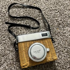 Kate spade wicker camera purse