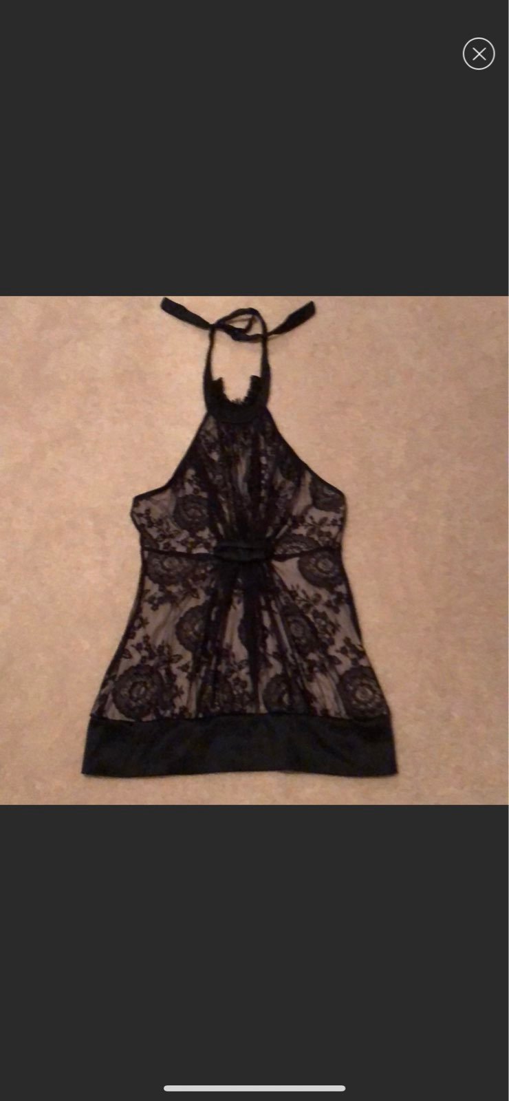 Bebe Black Lace Halter Top