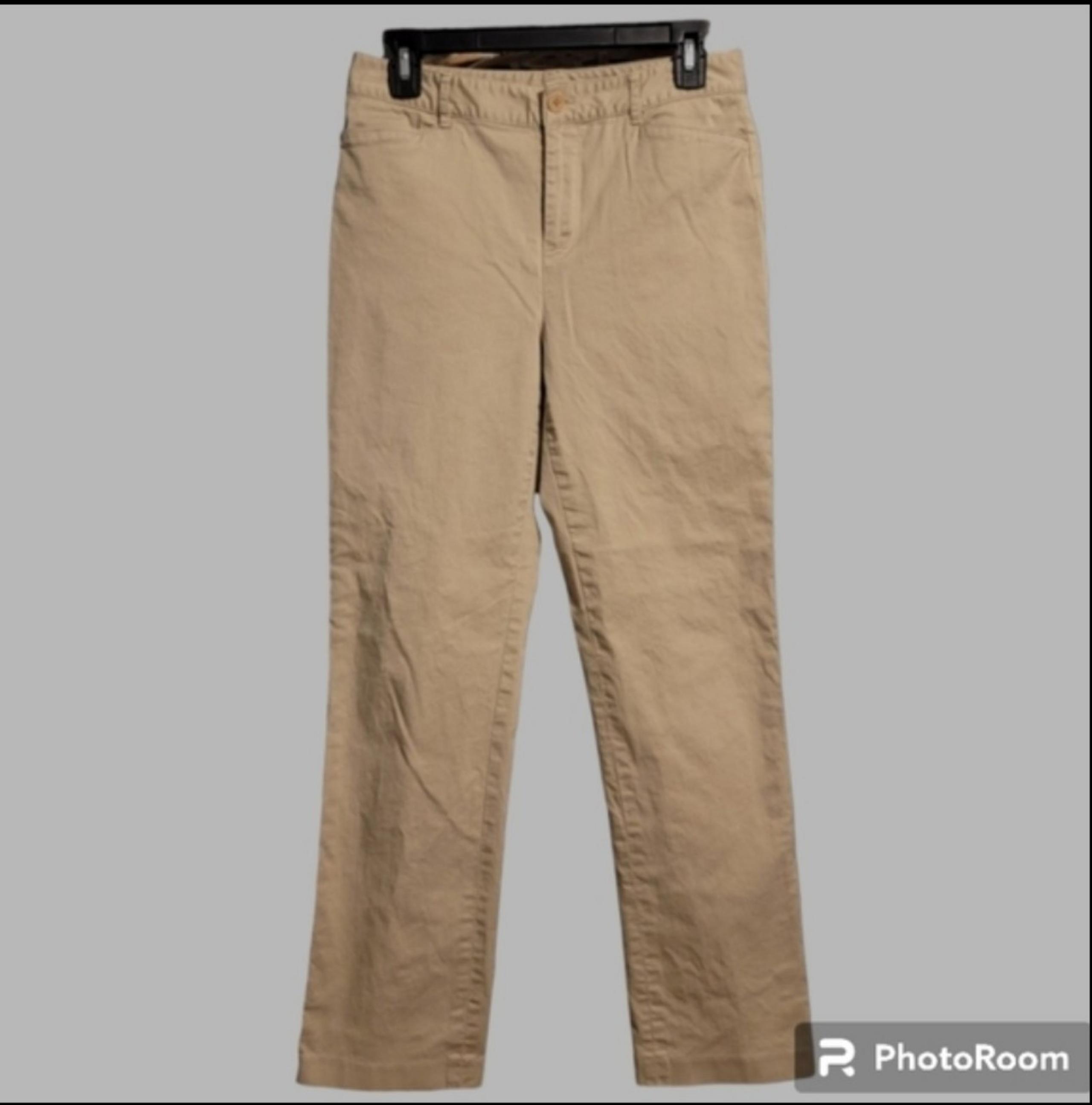 Lauren Ralph Lauren LRL Pants Womens Sz 6 Tan Khaki Oxford Chino Stretch Casual