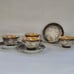 Vintage Occupied Japan Dragonware Tea Cups Saucer Set (4) Moriage Orange Luster