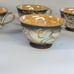 Vintage Occupied Japan Dragonware Tea Cups Saucer Set (4) Moriage Orange Luster