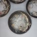Vintage Occupied Japan Dragonware Tea Cups Saucer Set (4) Moriage Orange Luster