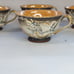 Vintage Occupied Japan Dragonware Tea Cups Saucer Set (4) Moriage Orange Luster