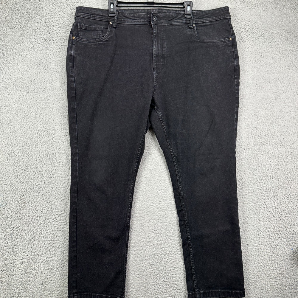 NYC The Perfect Jean Slim Fit Jeans Mens 44X28 Black Dark Wash Stretch Denim
