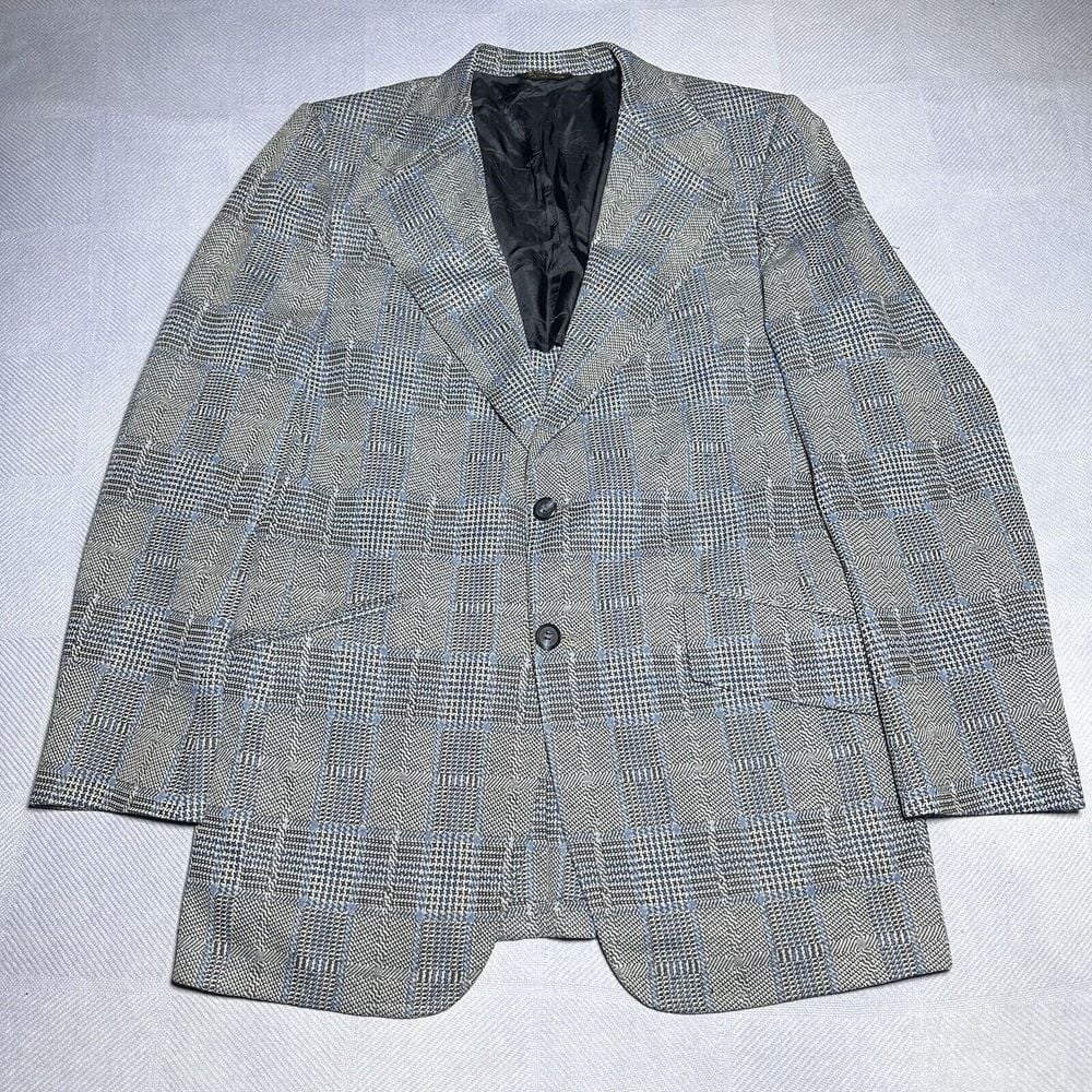Vintage Diamond's Eagle Clothes Wool Houndstooth Blazer Jacket Men's 42L