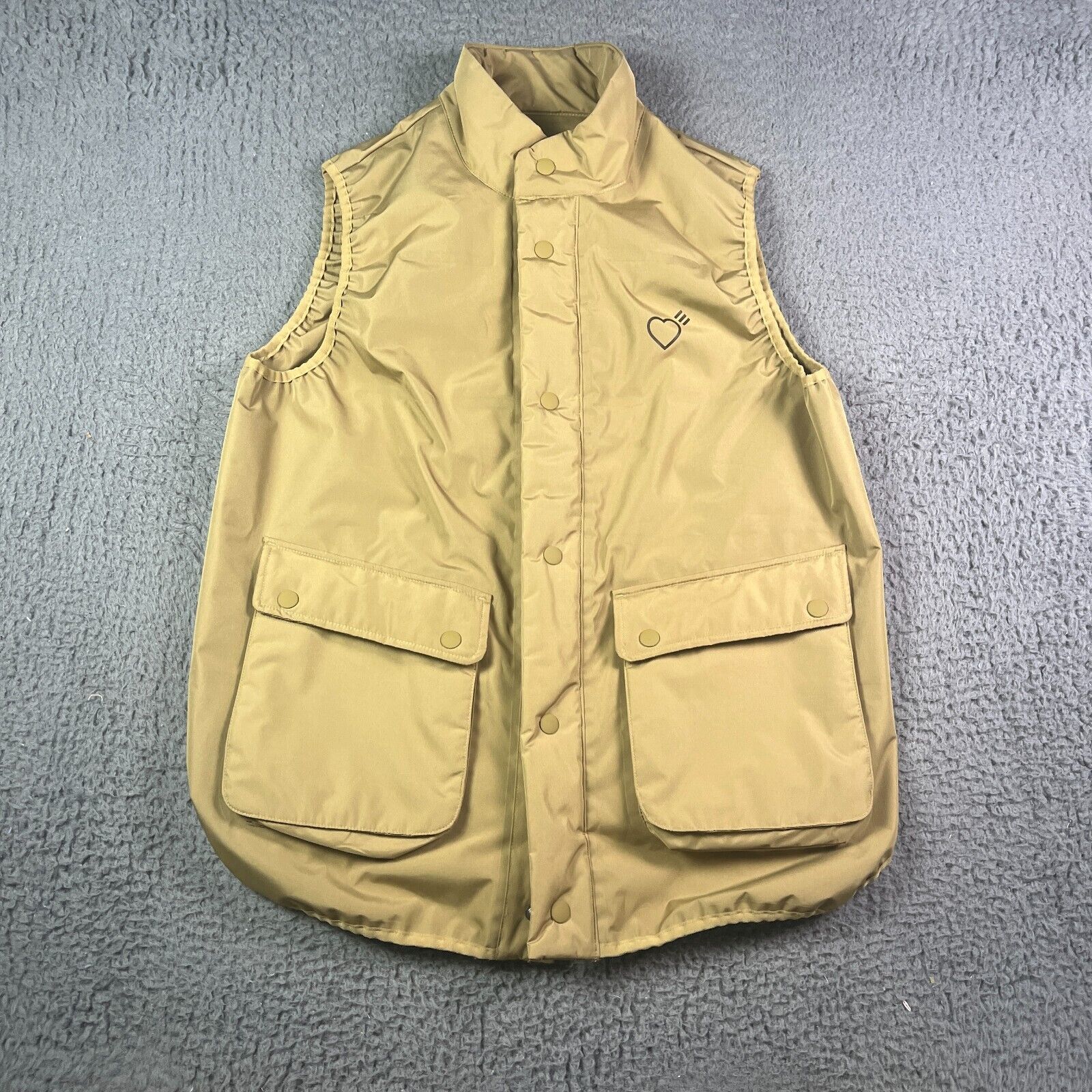 Adidas Human Made Vest Gilet Mens Small Beige Khaki Padded