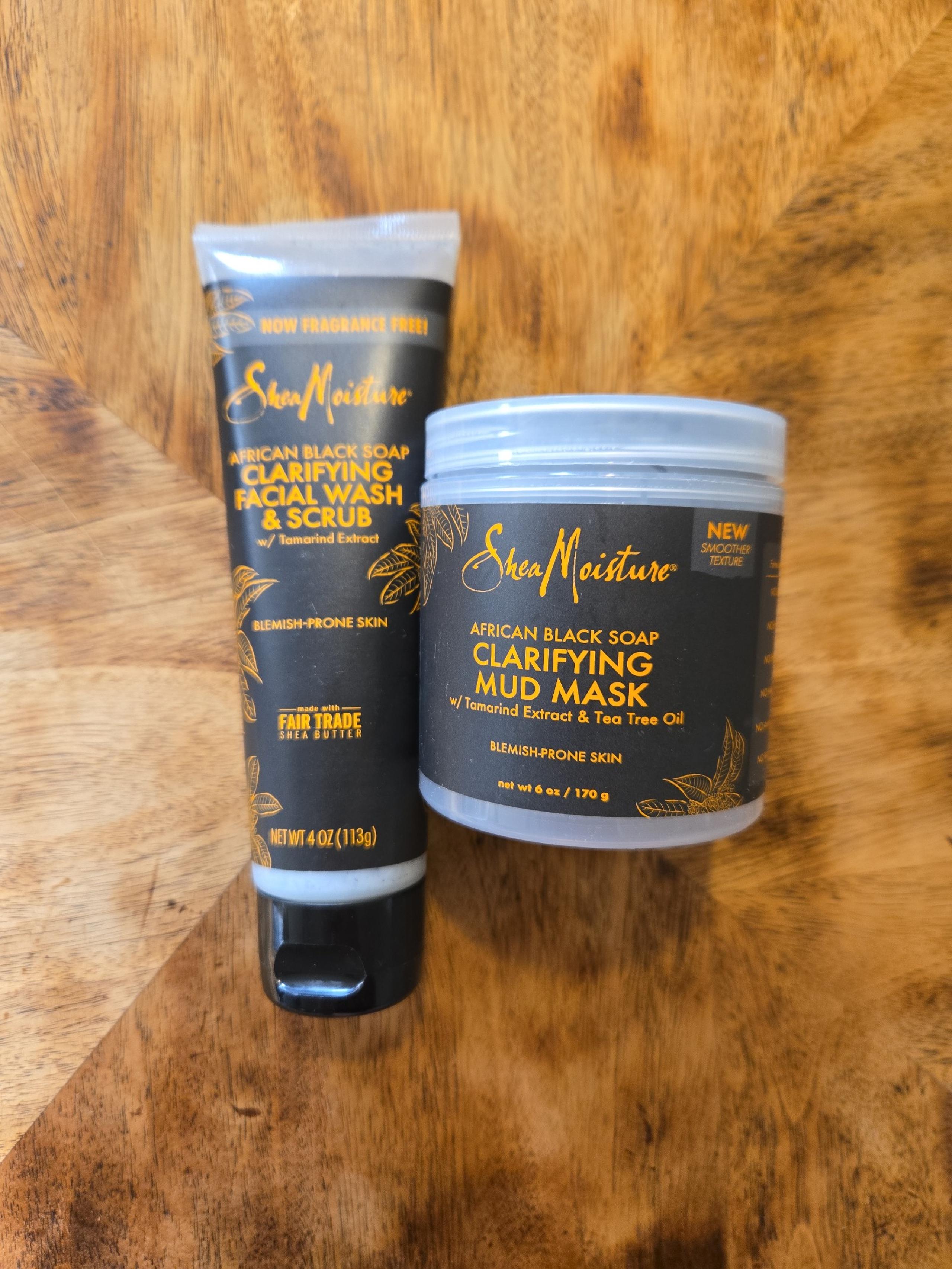Shea Moisture African Black Soap Facial Scrub & Mud Mask Duo