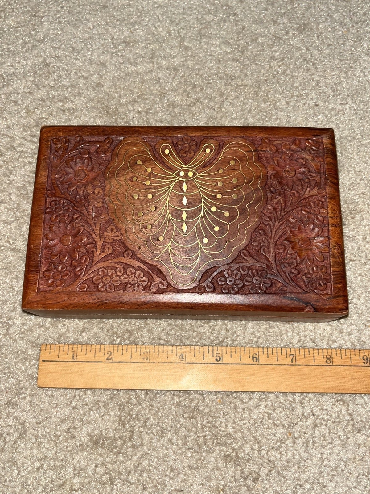 8” Wooden Butterfly Jewelry Box