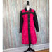 Custo Barcelona 8 Bright Pink Mod Geo Printed Pea Coat Jacket Wool Trim 429