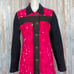 Custo Barcelona 8 Bright Pink Mod Geo Printed Pea Coat Jacket Wool Trim 429