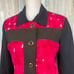 Custo Barcelona 8 Bright Pink Mod Geo Printed Pea Coat Jacket Wool Trim 429