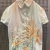 Vintage Shirt, White Blouse, Tie Dye, Remade, Bold