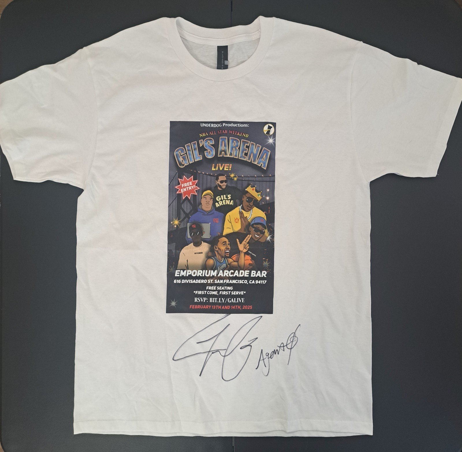 GILBERT ARENAS Signed/Inscribed Agent 0 Gil's Arena 2025 All Star T-Shirt NEW