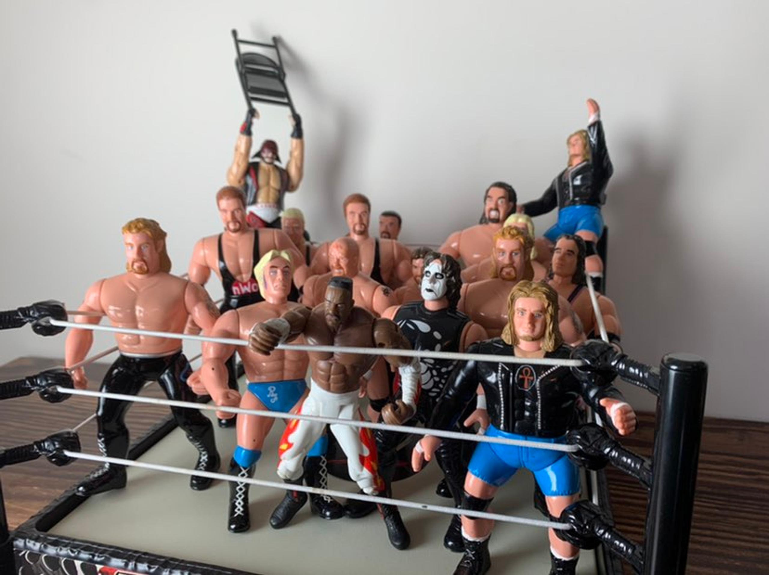 HUGE WCW Wrestling Figures Lot (16)
