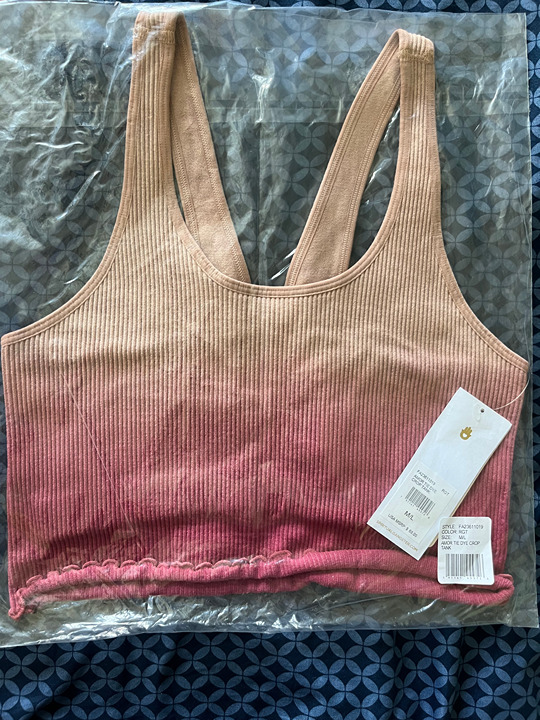 Spiritual Gangster Amor Seamless Crop Tank - M/L - Rouge Tri Desert Wash *NWT*