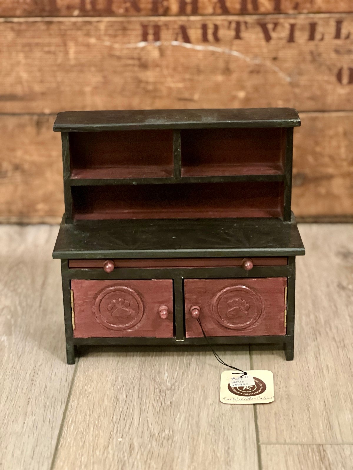 Vintage Boyds Bears Emily's Wooden Kitchen Cabinet Hutch Accessory Hand Made