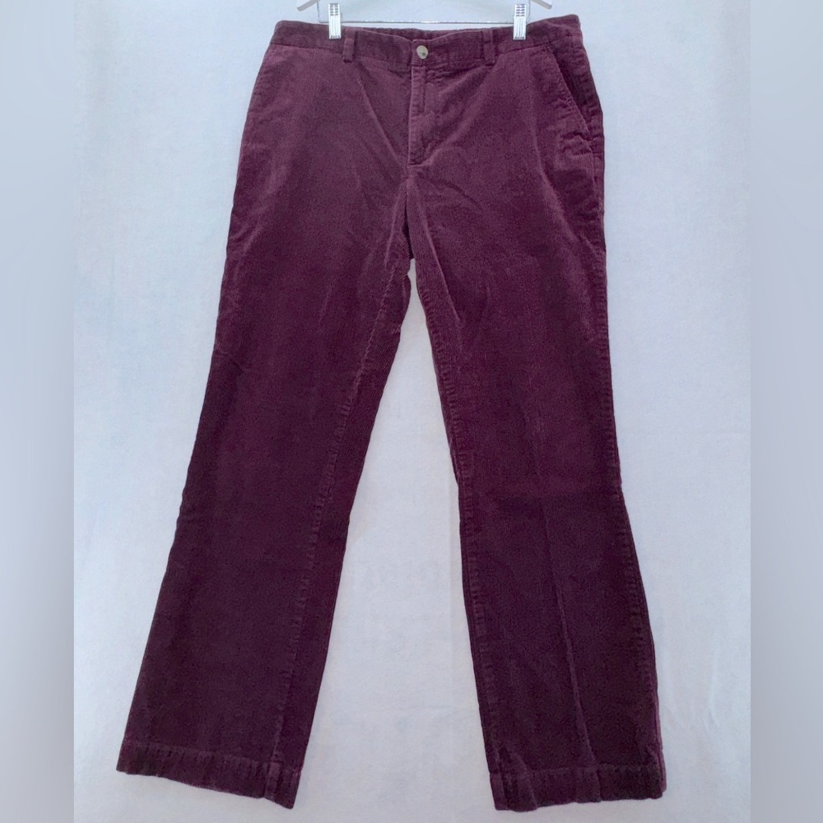 Men’s Vineyard Vines Slim Fit Breaker Pants Burgundy Corduroy size 36x30