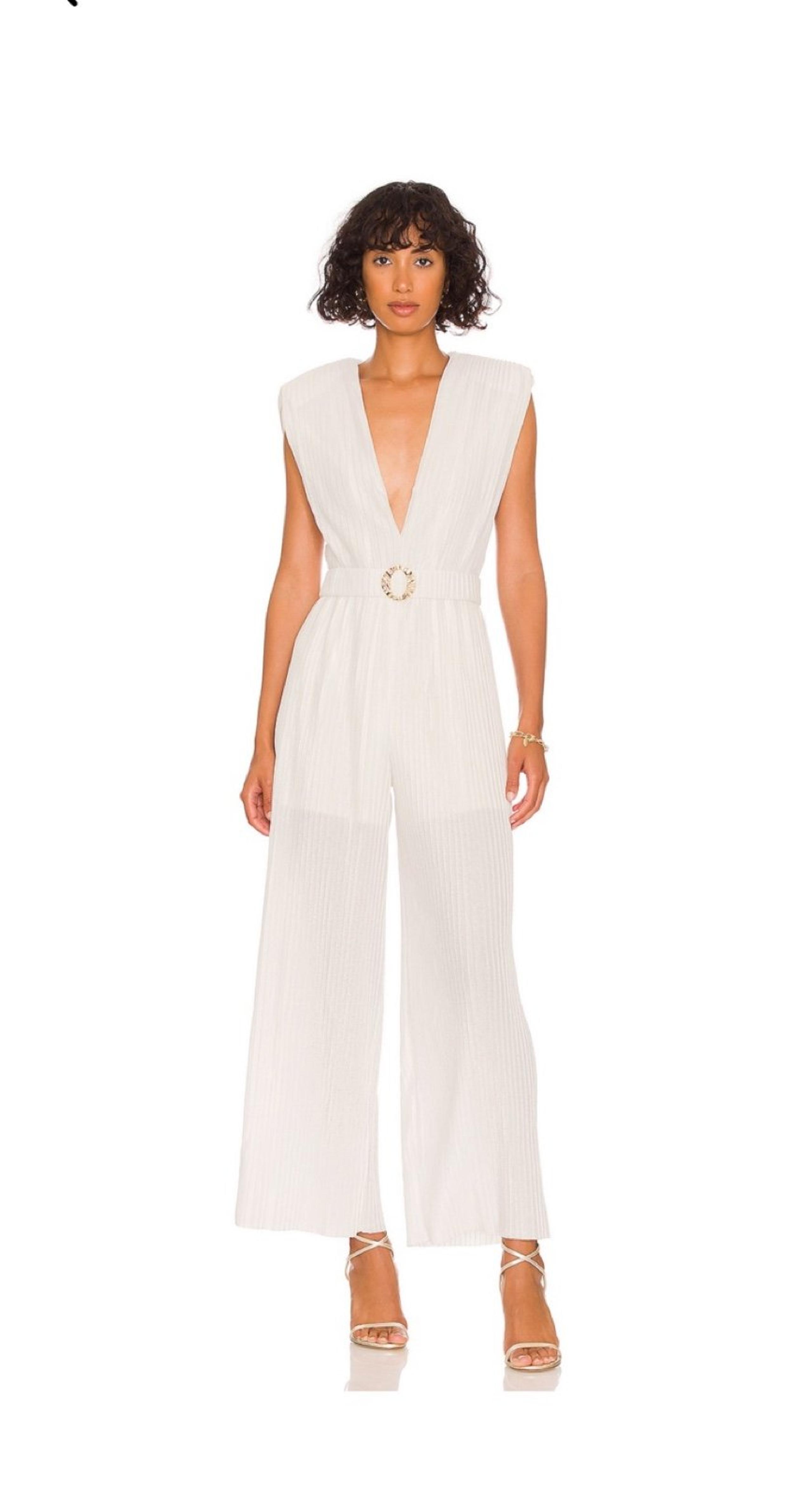 White Saffron Jumpsuit by Sabina Musayev