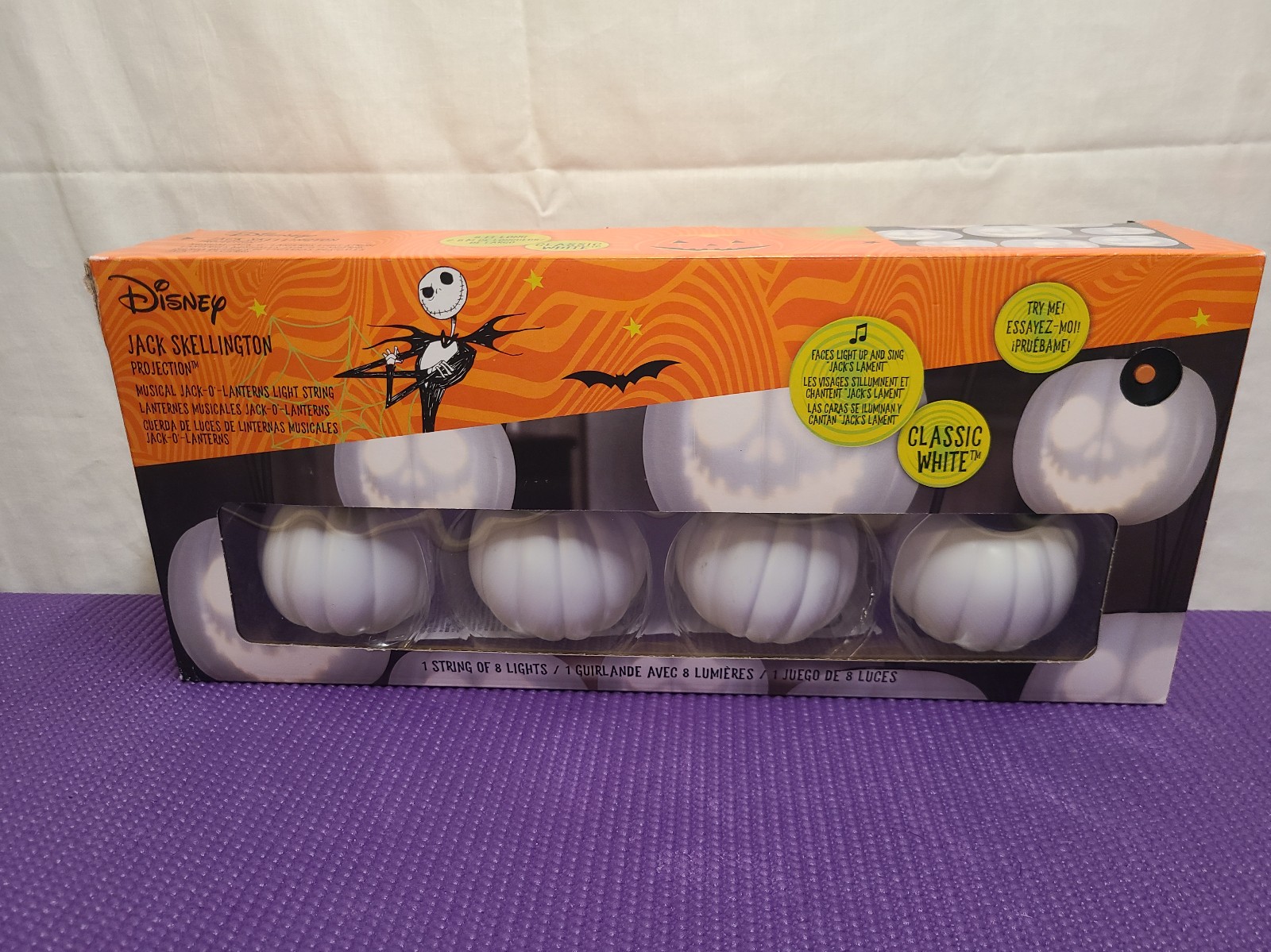 New Jack Skellington Nightmare Singing Musical Animated String Lights Halloween
