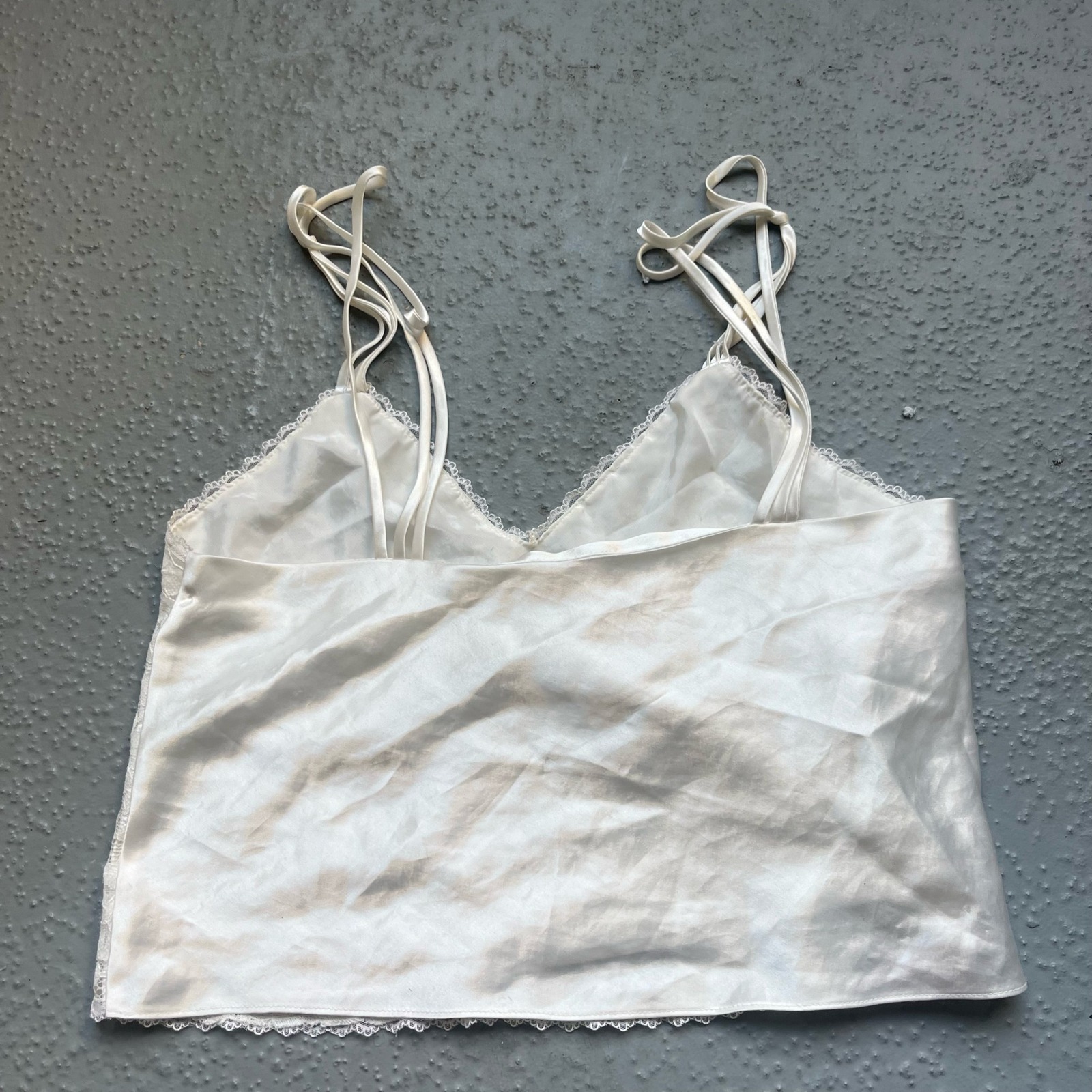 Victoria's Secret Lace Cami Top White Lingerie Adjustable Straps Size S