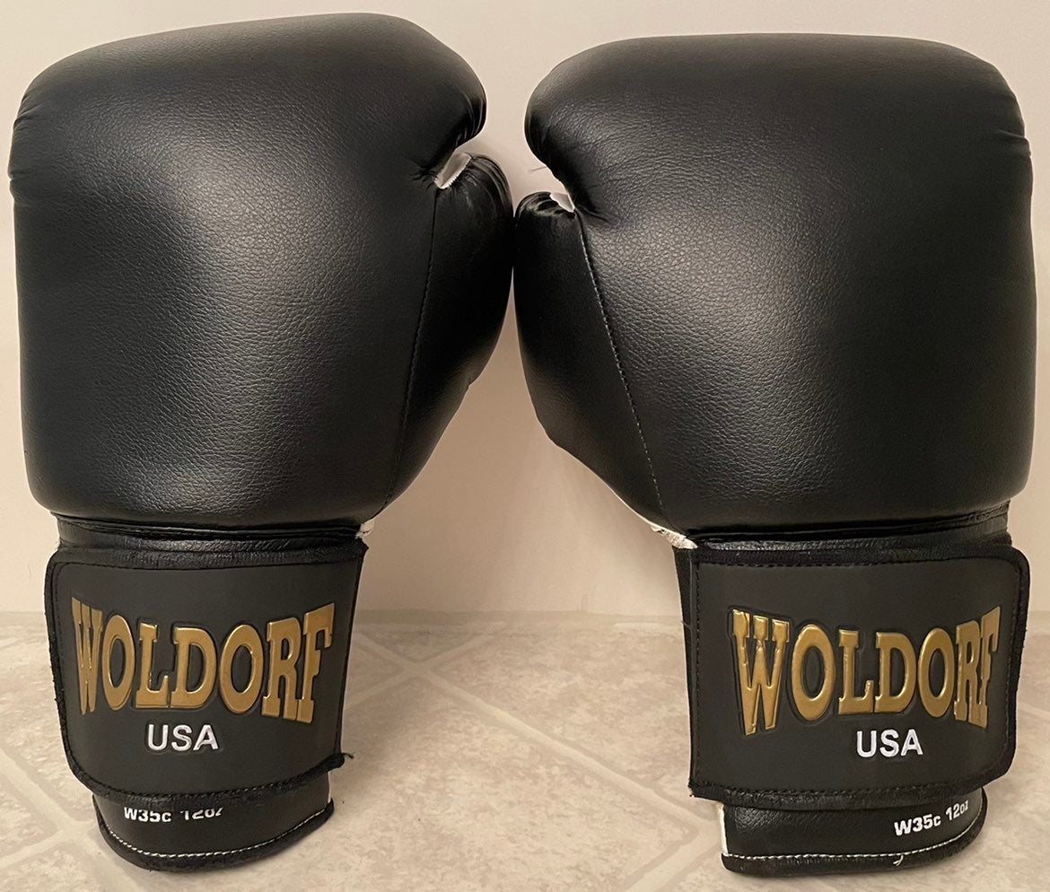 Woldorf USA Boxing Training Gloves W35c 12 oz Black Everlast Gym Fitness Fit