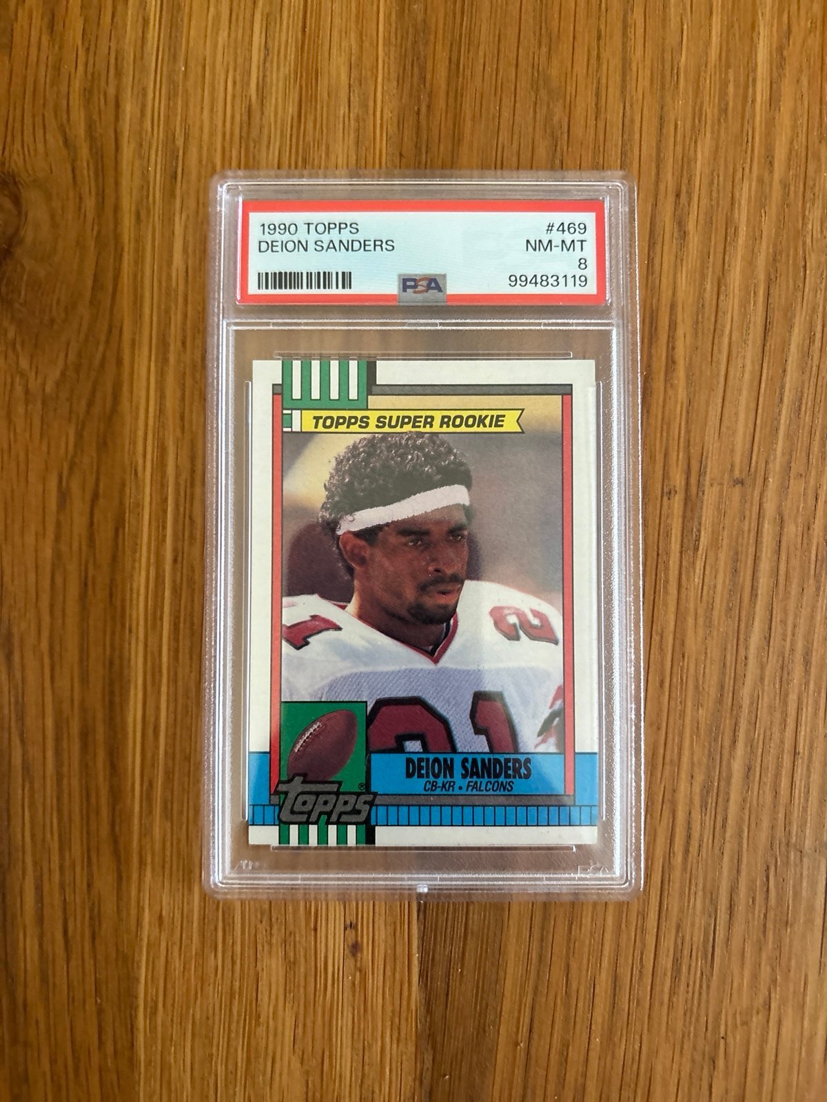 1990 Topps Deion Sanders RC NFL Card Rookie #469 Atlanta Falcons Nice Card HOF