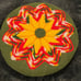 Hand-made Vibrant Southwest Style Crochet Round Pillow Cover - 15 Diameter