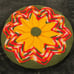 Hand-made Vibrant Southwest Style Crochet Round Pillow Cover - 15 Diameter