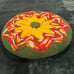 Hand-made Vibrant Southwest Style Crochet Round Pillow Cover - 15 Diameter