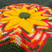 Hand-made Vibrant Southwest Style Crochet Round Pillow Cover - 15 Diameter
