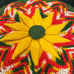 Hand-made Vibrant Southwest Style Crochet Round Pillow Cover - 15 Diameter