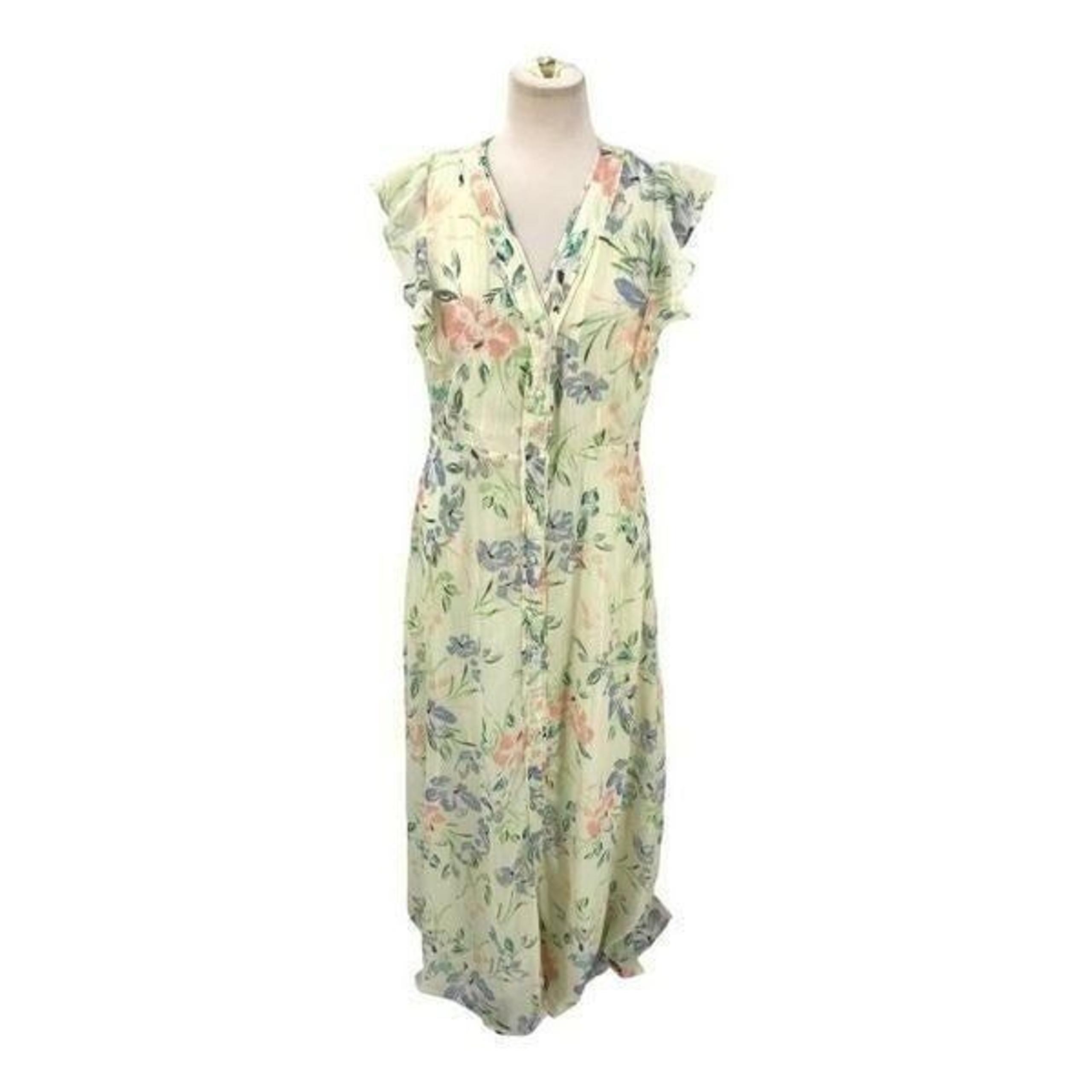 Chelsea28 White Floral Ruffle Midi Dress Size Large
