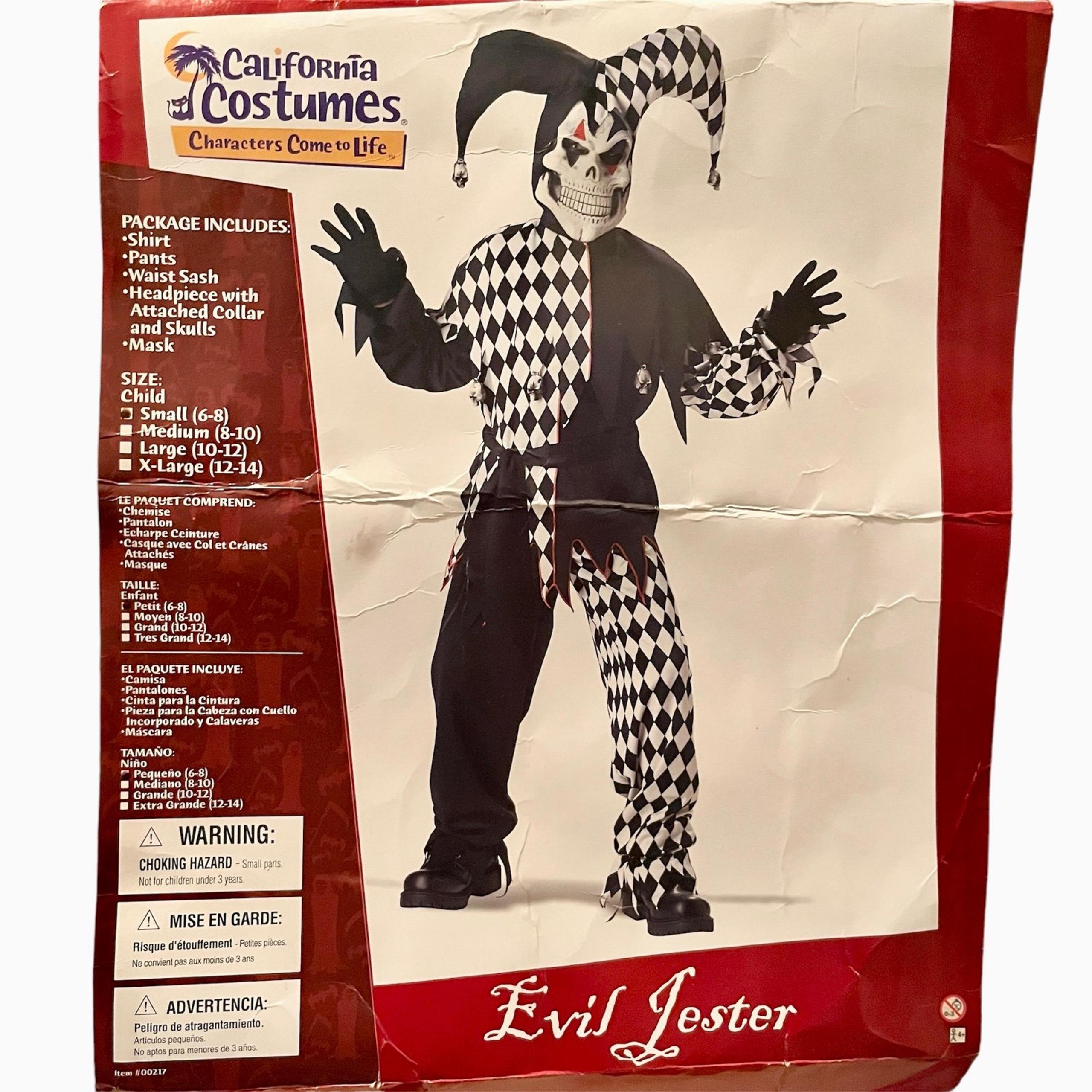 California Costumes Child’s Kid Evil Jester Costume, size Small