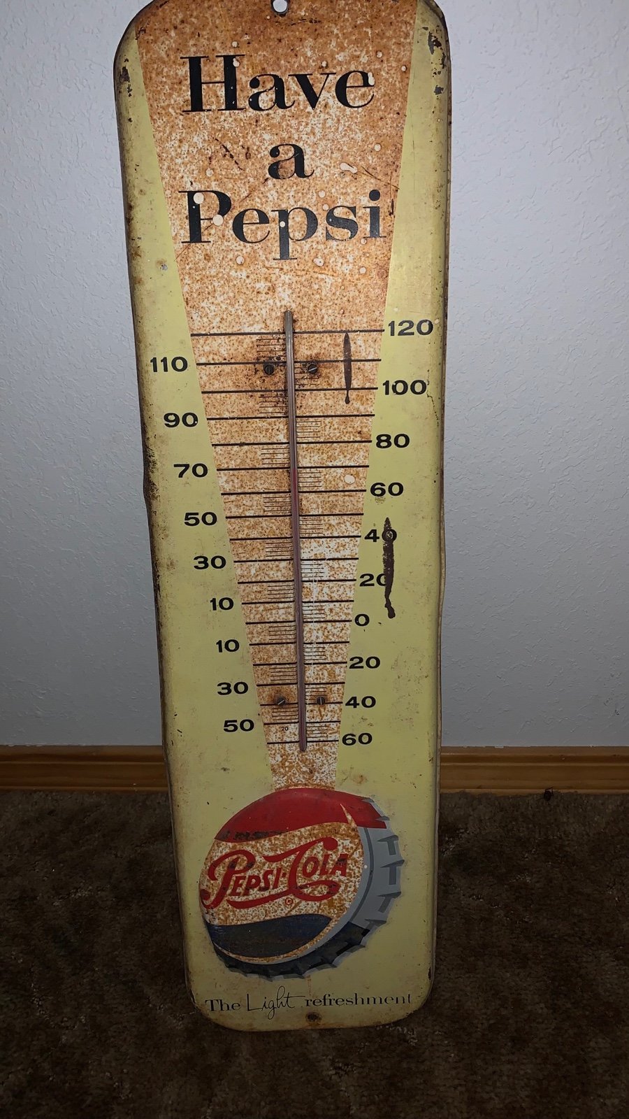 Vintage 1940’s Pepsi thermometer