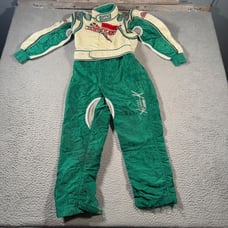 Sparco Tony Kart Racing Karting Suit Size 44? White Green OTK Rotak Embroidered