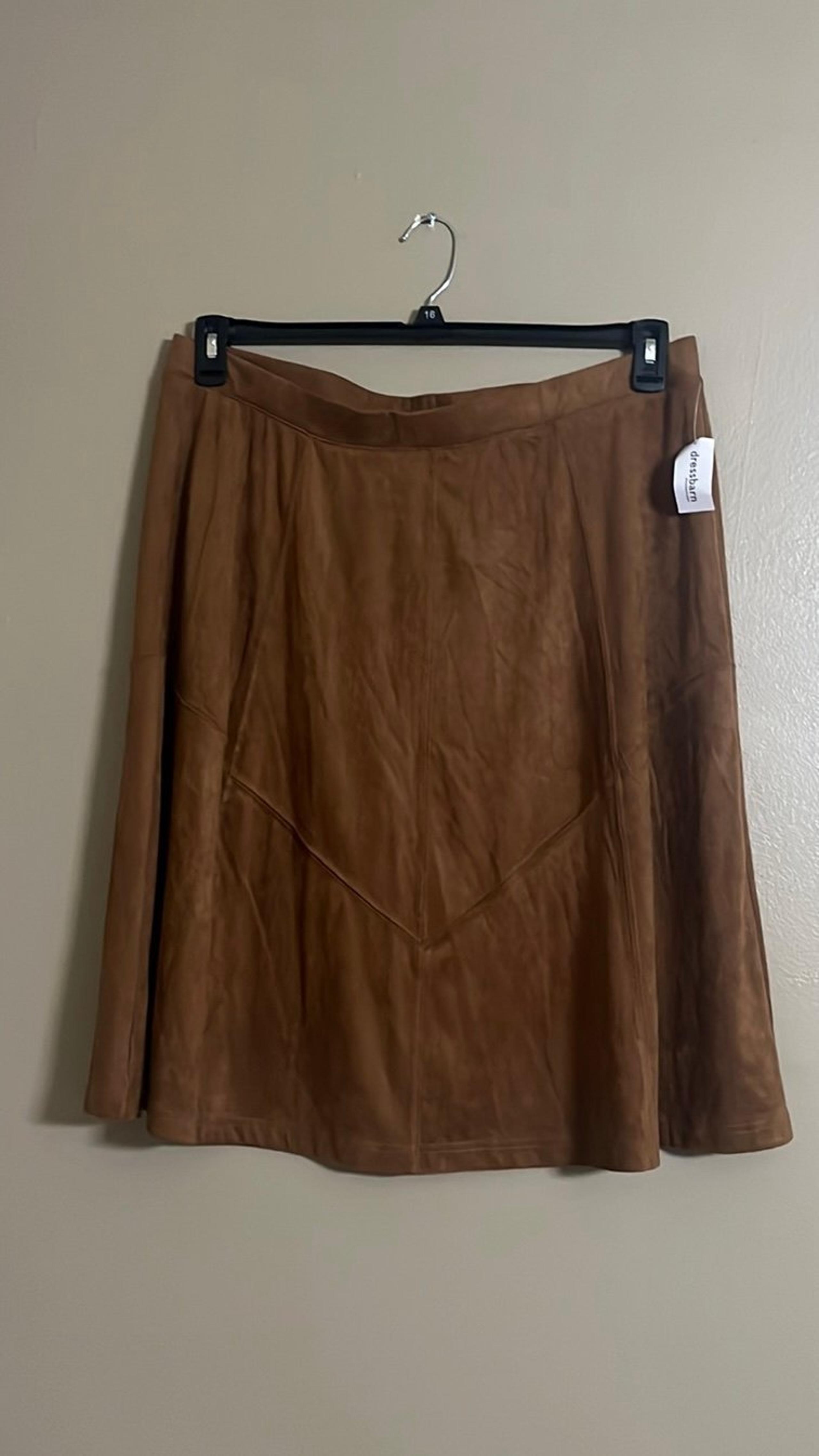 Dressbarn Westport 1962 Skirt Sz 1X A-line Fit&Flare Faux Suede Career Office